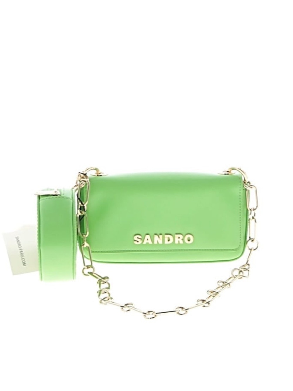 Sandro Totemo Bag with Chain Strap lime green